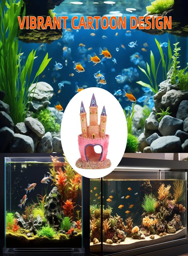 Elecphbo 3D Resin Aquarium Decoration Castle - Cartoon Fish Tank Ornament, Non-Toxic Safe for Freshwater/Saltwater Tanks, Colorful Design, Enhances Underwater Environment (Multicolor) - Image 5